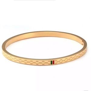 Gold Love Red and Green Bangle